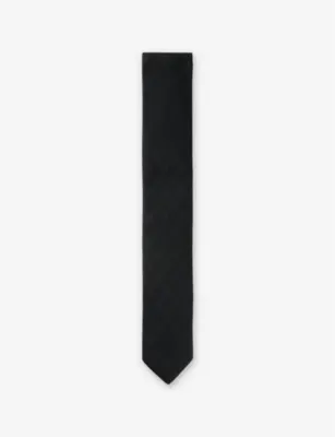 HUGO Monogram-print jacquard silk tie