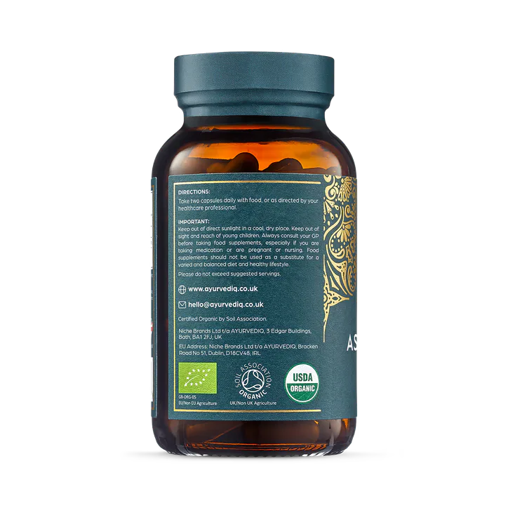 Ayurvediq Organic Ashwaganda & Black Pepper Extract Capsules120 Capsules, additional product view 3