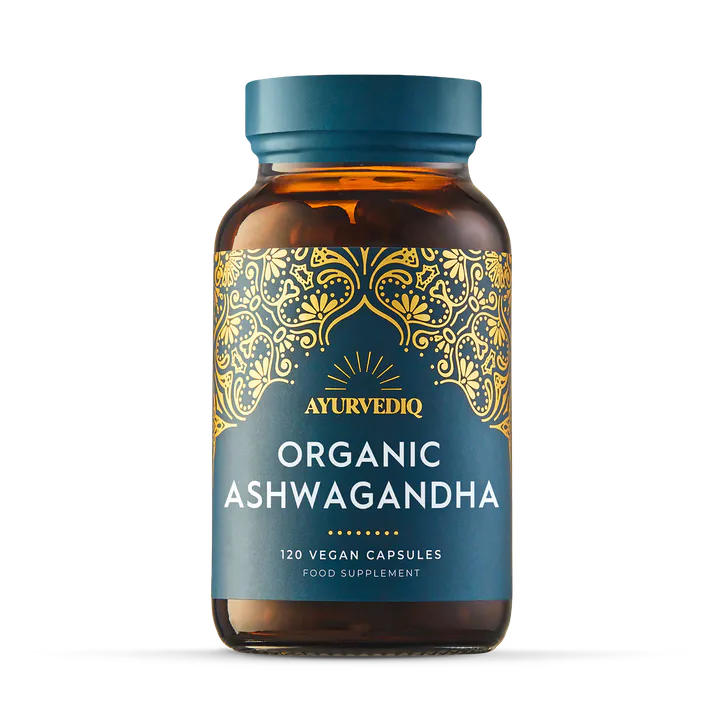 Ayurvediq Organic Ashwaganda & Black Pepper Extract Capsules120 Capsules
