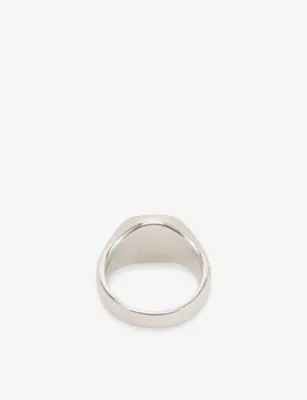 SERGE DENIMES Signet polished sterling-silver ring - S detail 3