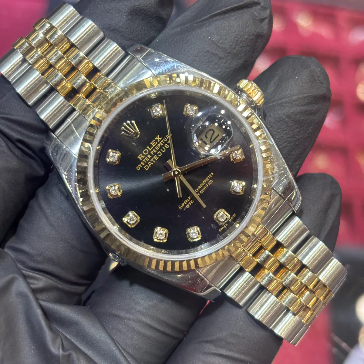 ANKUR - For Him WATCHES 2008 Rolex Datejust 36mm | Two Tone Yellow Gold | Black Diamond Dial – Watch