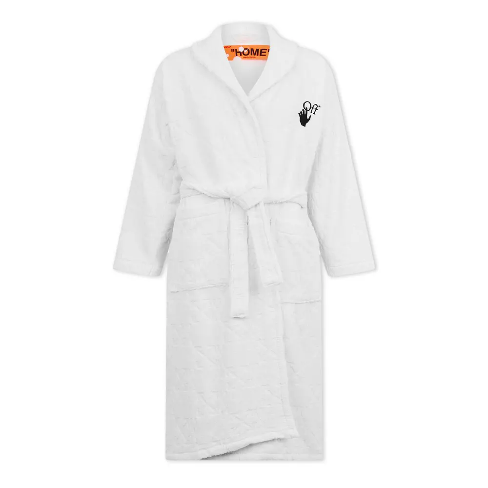 Off White Mono Bathrobe, Monogram Design