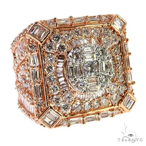 AHMED - MOON JEWELRY 14K Gold Baguette Diamond Ring 67924 in Rose / 8 – Ring