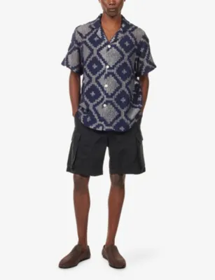 OAS Trastevere Cuba Cotton-Blend Crochet Shirt in BLUE, additional product view 2