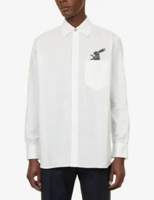 PAUL SMITH Embroidered-Rabbit Long-Sleeve Cotton Shirt detail 3