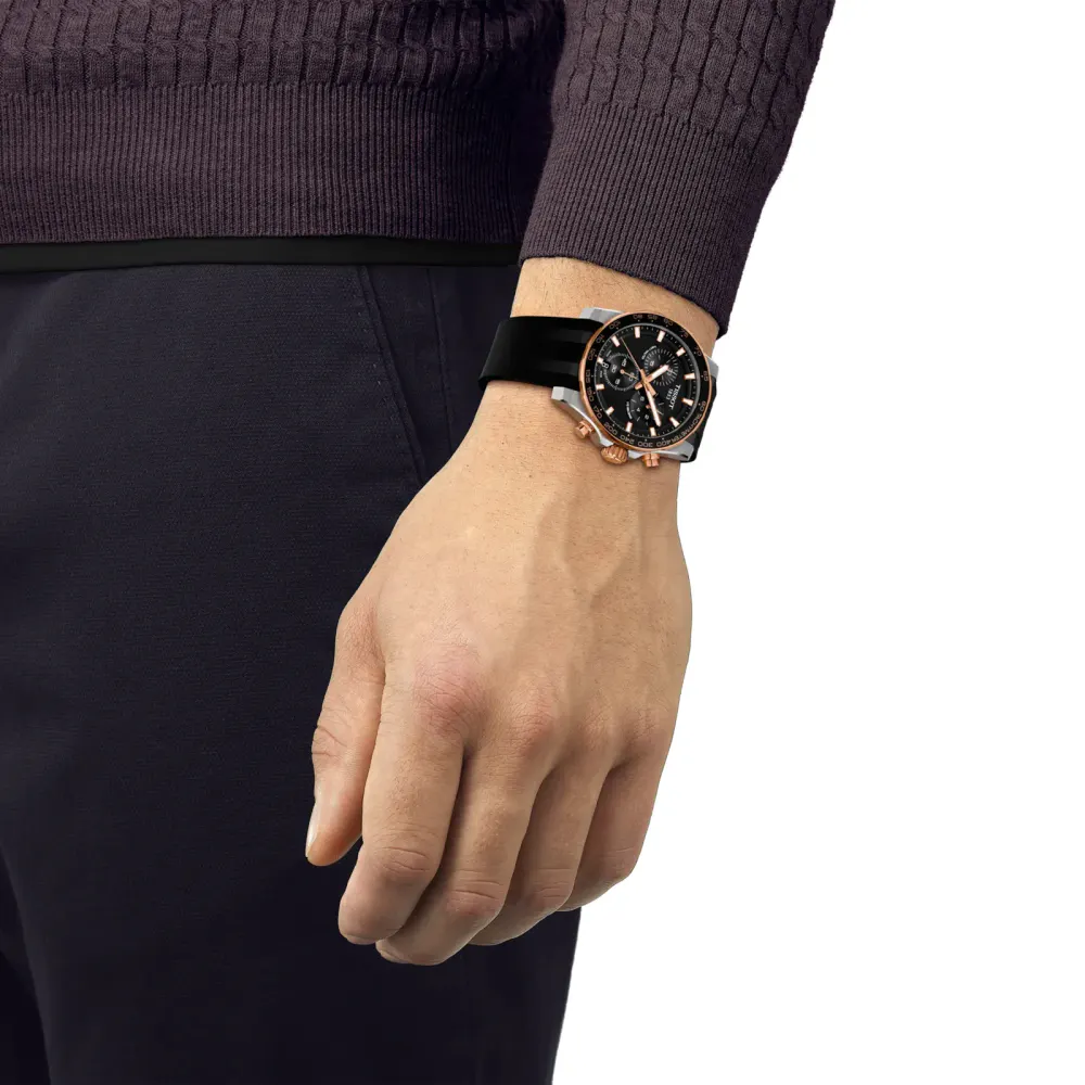 Tissot Supersport Chrono 42mm Mens Watch Black Rubber in Black, additional product view 2