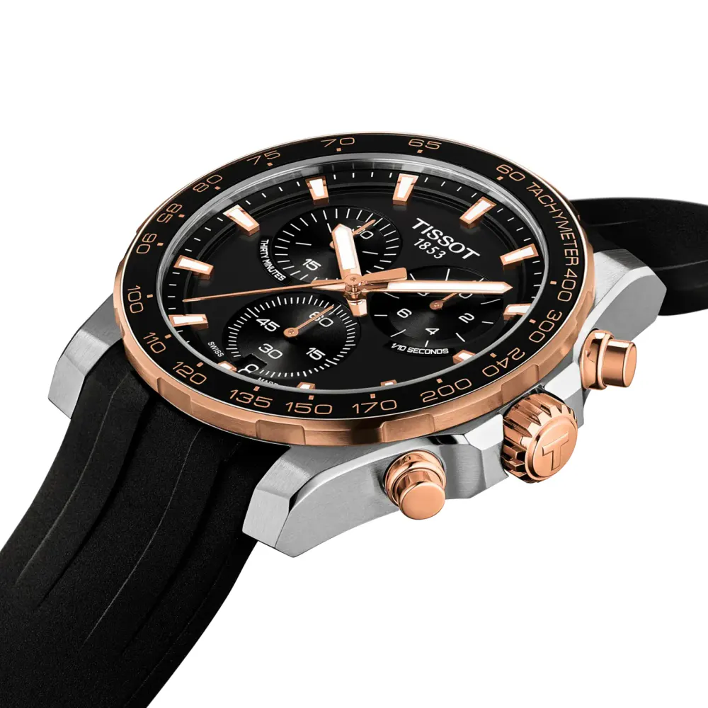 Tissot Supersport Chrono 42mm Mens Watch Black Rubber in Black, additional product view 3