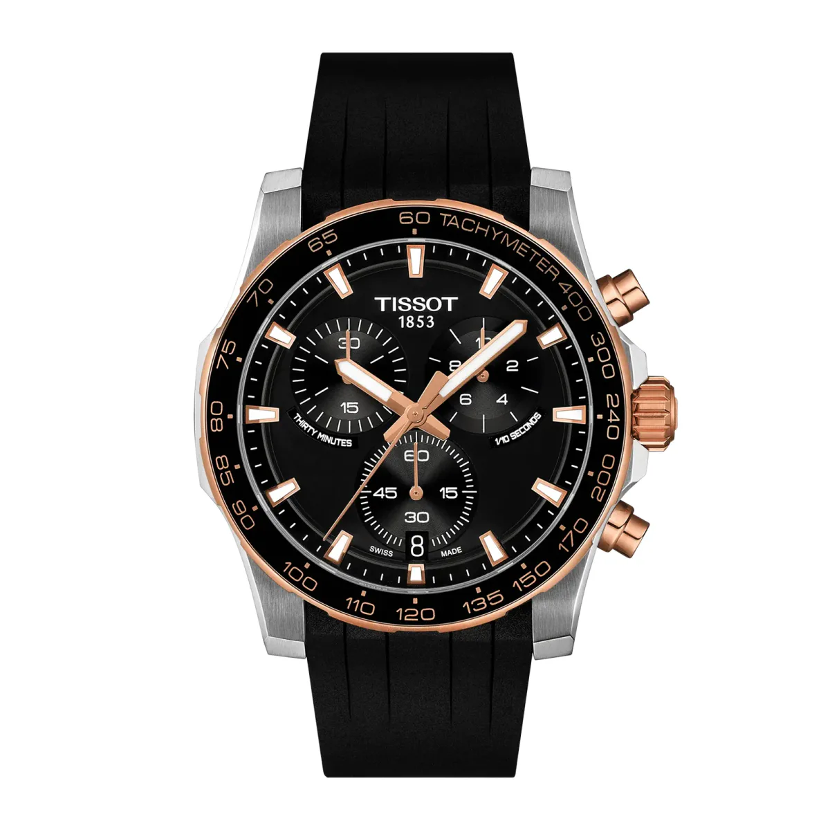 Tissot Supersport Chrono 42mm Mens Watch Black Rubber