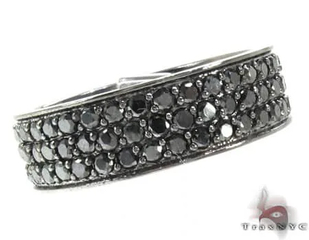 RINA - For Him FACTORY 3 Row Black Diamond Ring 19535 in Rose Gold / 9.25 – Ring