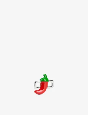 POUBEL Chilli Pepper Sterling-Silver and Enamel Charm detail 2