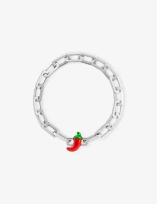 POUBEL Chilli Pepper Sterling-Silver and Enamel Charm detail 3