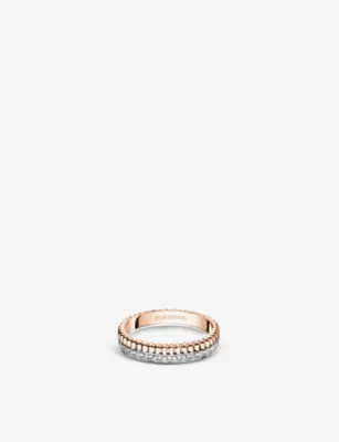 BOUCHERON Quatre Radiant Edition 18ct white, rose-gold and 0.23ct diamond wedding band - 48mm in PINK – Mens | Jewellery | Rings