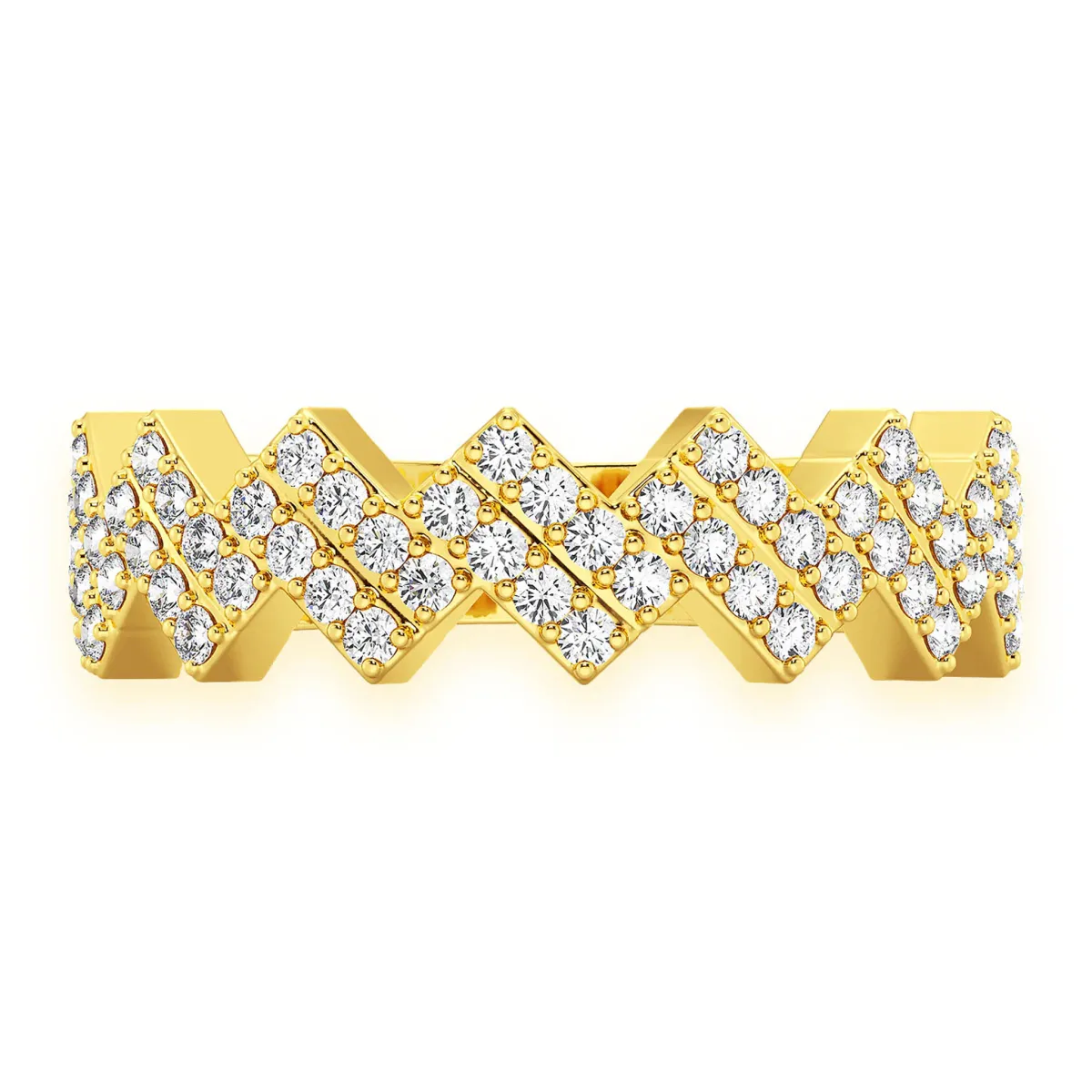 For Him Zig Zag Diamond Ring in Yellow Gold / Natural Diamond – Ring