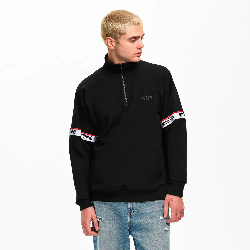 Moschino Men's Tape QZ 1/4 Zip Fleece detail 3