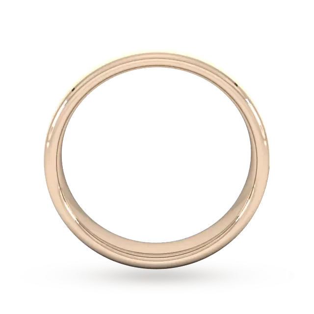 For Him 5mm Traditional Court Standard Polished Chamfered Edges With Matt Centre Wedding Ring In 18 Carat Yellow Gold detail 3