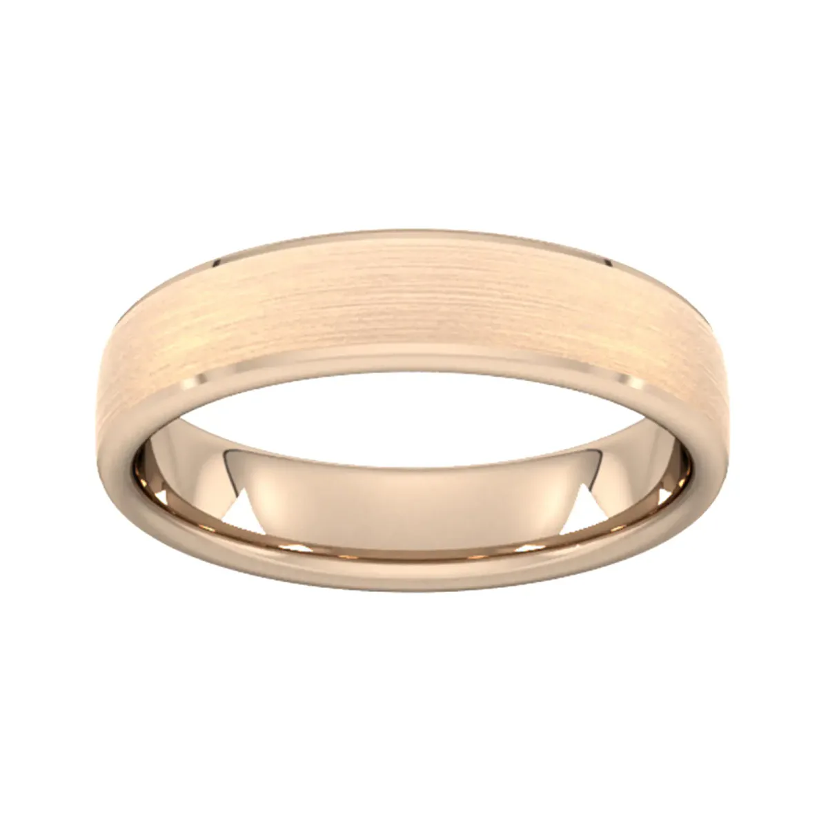 For Him 5mm Traditional Court Standard Polished Chamfered Edges With Matt Centre Wedding Ring In 18 Carat Yellow Gold