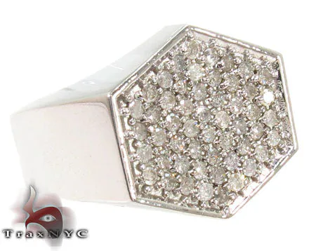 MARYAM - For Him SILVER Hexagon Silver Diamond Ring 28060 in 7 – Ring