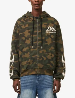 GODMADE Military Camo Cotton Hoodie detail 3
