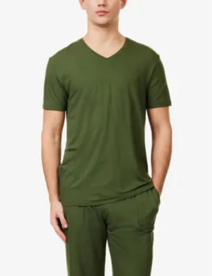 DEREK ROSE Basel 15 V-neck short-sleeve stretch-jersey T-shirt detail 2