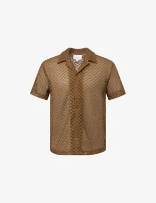 RAITH Marcelo Short-Sleeve Lace Cotton Shirt