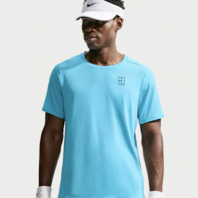 Nike NikeCourt Advantage Men's Dri-FIT Tennis Top - Baltic Blue/Black