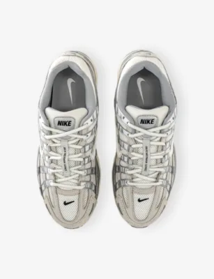 For Him P-6000 Suede and Mesh Trainers - 9 in LIGHT BONE SAIL PALE IVO, additional product view 2
