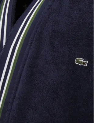 LACOSTE Marine cotton bath robe detail 2