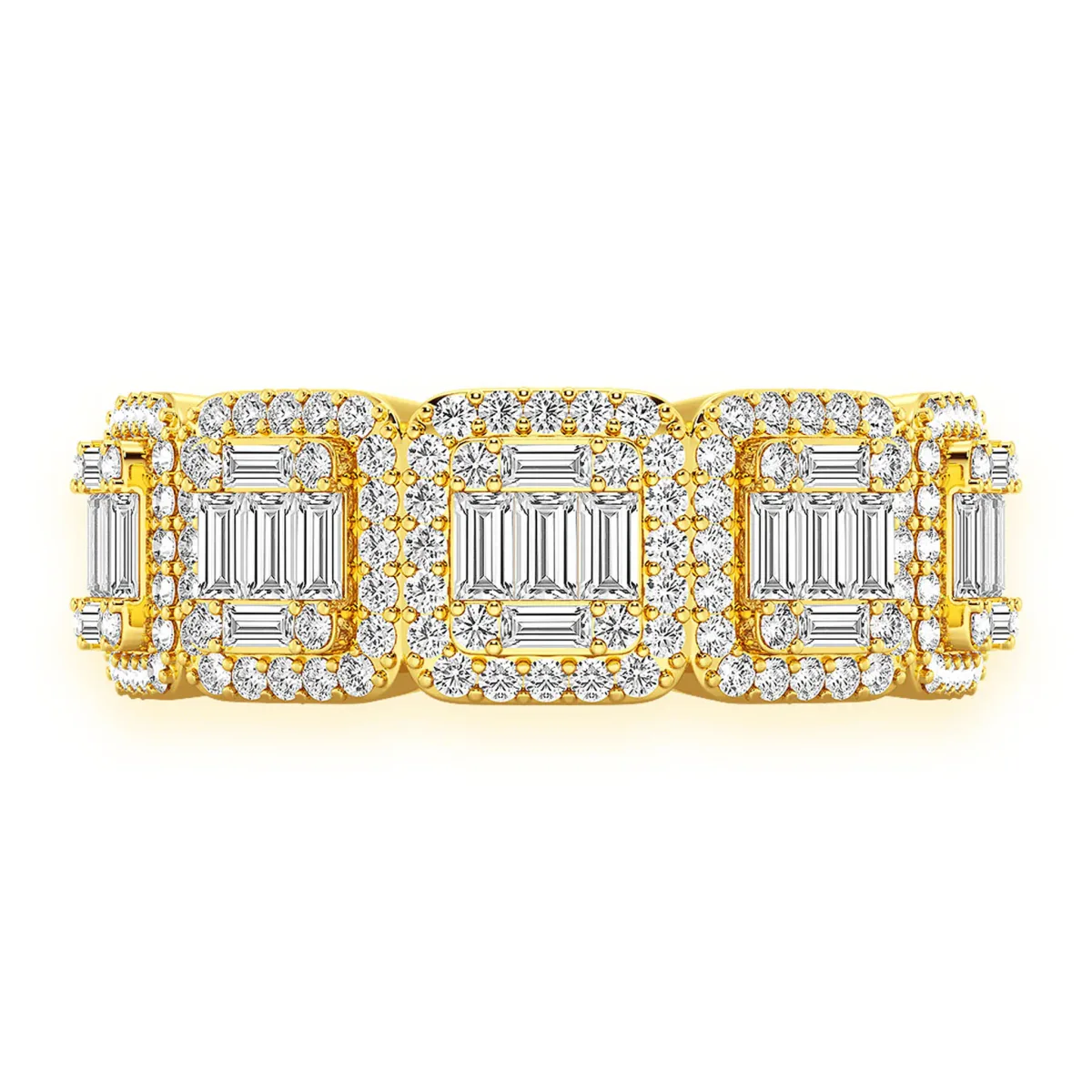 For Him Baguette & Round Diamond Band Ring