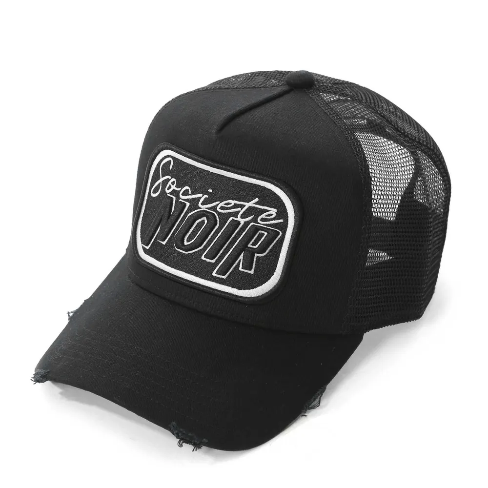 Societe Noir Men's Script Mesh Trucker Cap