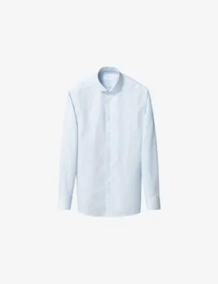 ETON Contemporary-Fit Long-Sleeved Cotton-Twill Shirt - Light blue - 19.75