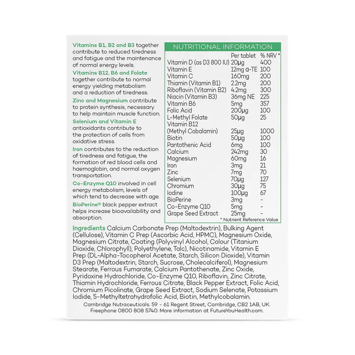 Prime Fifty Fighting Fatigue Energy, Iron & Vitamin B12 Support 120 Tablets, additional product view 2