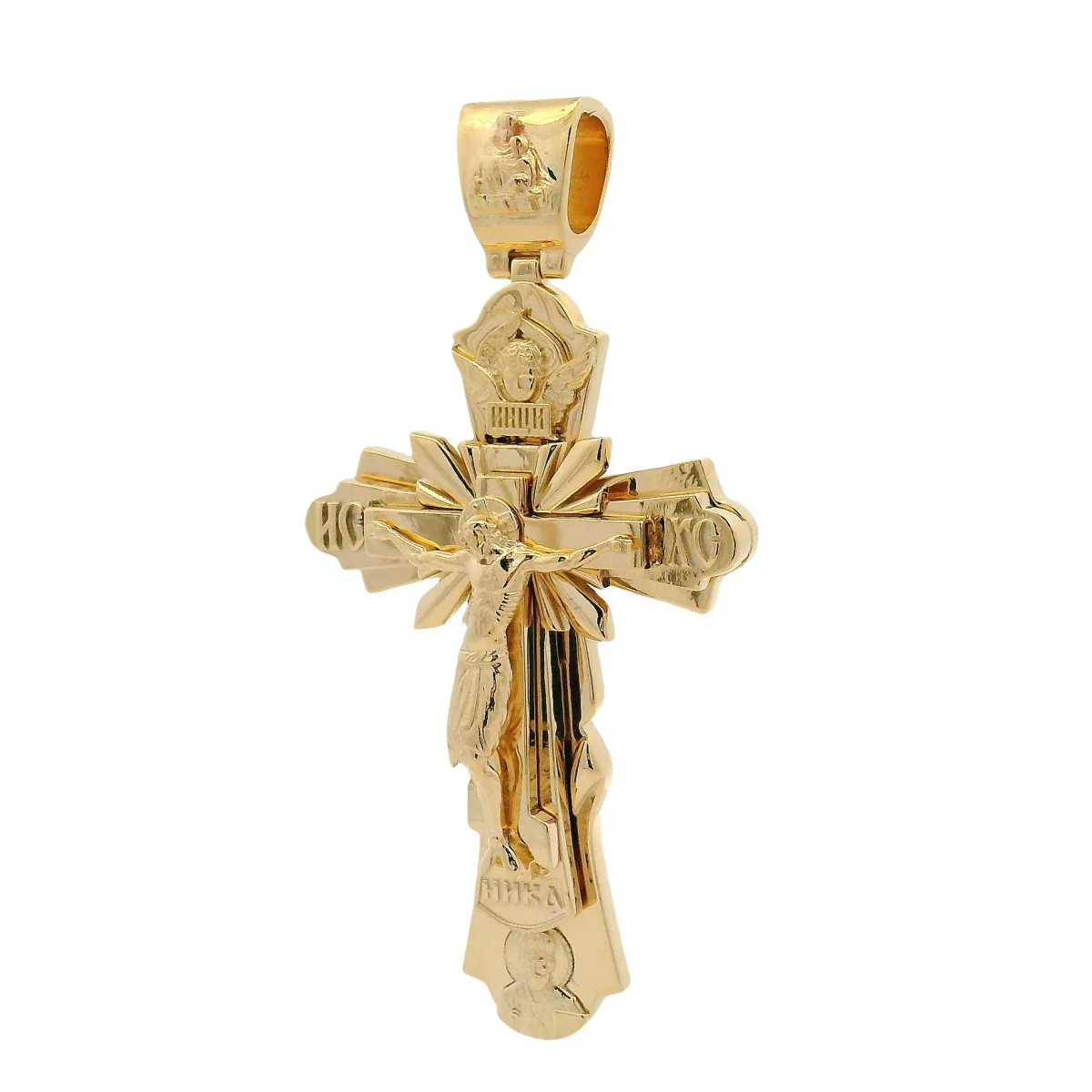 RINA - For Him CUSTOM Solid 10K Gold Orthodox Crucifix Cross Pendant 70998 in Rose – Pendant