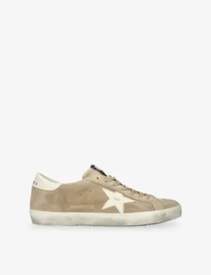 GOLDEN GOOSE Men’s Super-Star Suede Trainers - EUR 42 / 8 UK MEN in Beige – Mens | Trainers | Lace up trainers