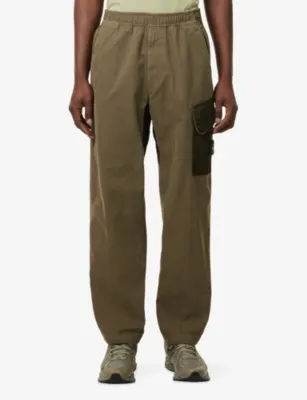 STONE ISLAND Logo-Patch Panelled Cotton Trousers detail 3