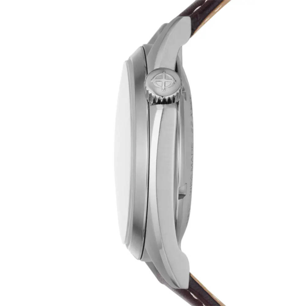 Zodiac Field Olympos Automatic Leather Watch in Grey, additional product view 3