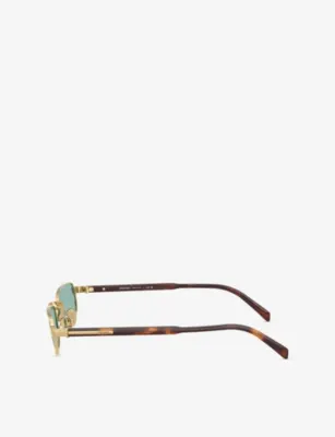 PRADA PRB54S Rectangle-Frame Metal Sunglasses detail 2