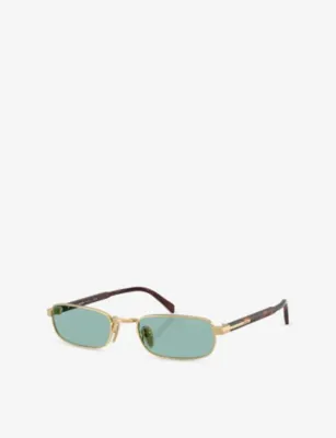 PRADA PRB54S Rectangle-Frame Metal Sunglasses detail 3