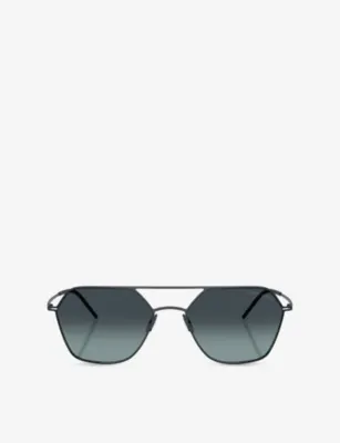 GIORGIO ARMANI AR6185 Square-Frame Metal Sunglasses in BLUE – Mens | Sunglasses | Square