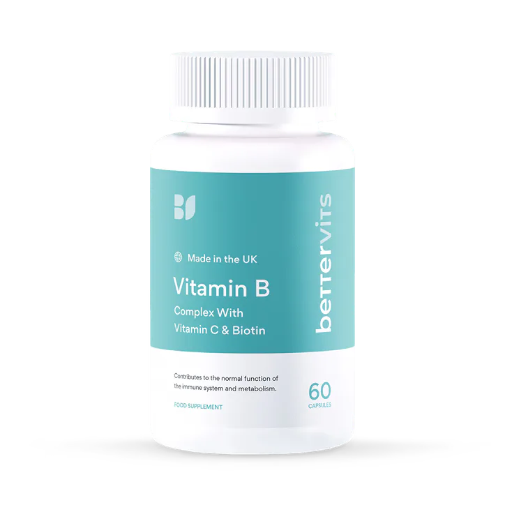 Bettervits Vitamin B Complex with Vitamin C & Biotin 60 Capsules