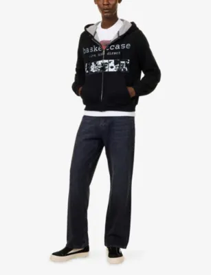 BASKETCASE Graphic-Print Scar Thermal Cotton Hoody detail 2