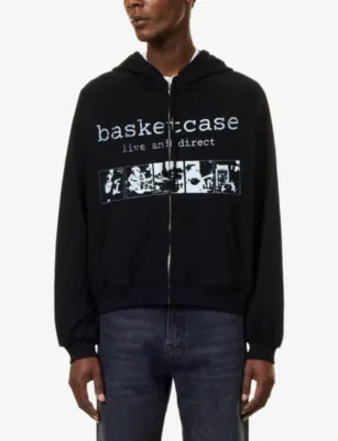 BASKETCASE Graphic-Print Scar Thermal Cotton Hoody detail 3