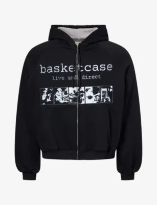 BASKETCASE Graphic-Print Scar Thermal Cotton Hoody