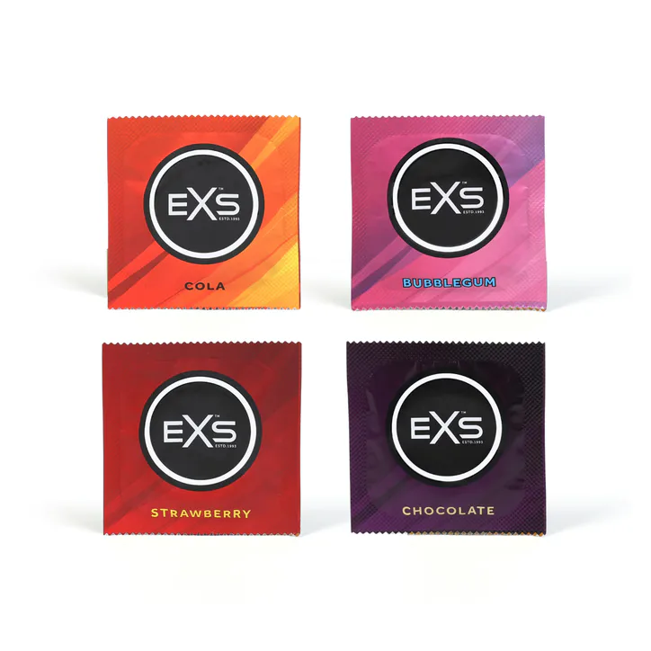 EXS Mixed Flavoured Condoms Vegan 4 Flavours 48 Pack detail 3