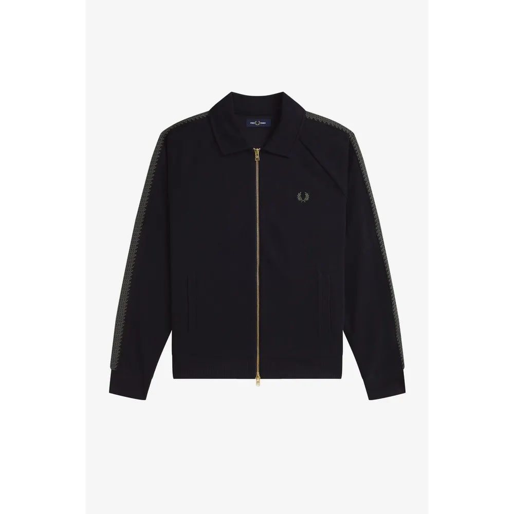 Fred Perry Men's Side Tape Zip-Through Ribbed Tracksuit Top
