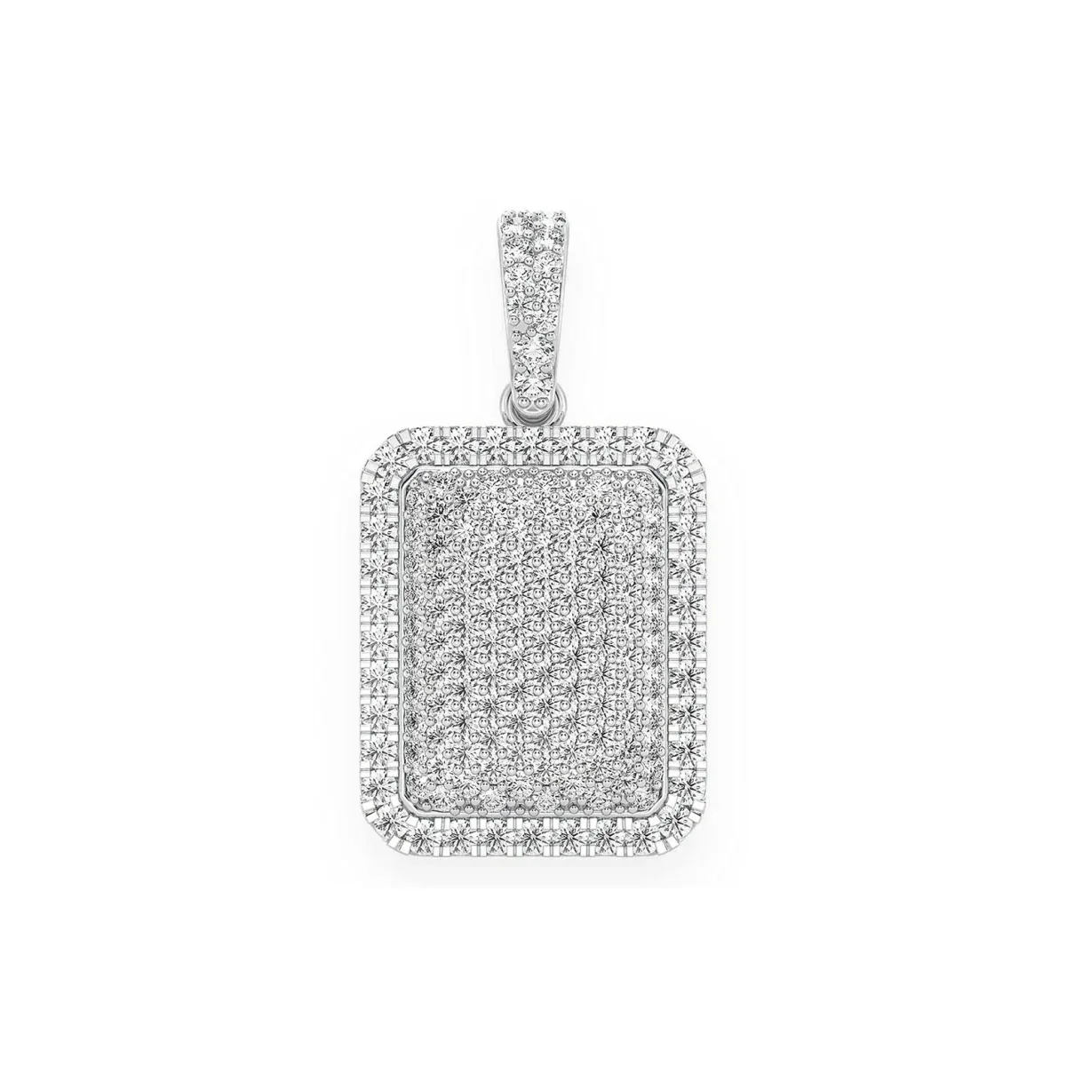 For Him Rectangle Pillow Diamond Pendant in White Gold / Natural Diamond – Pendant