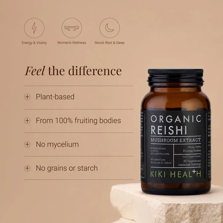 KIKI HEALTH Organic Reishi Mushroom Extract - 60 Vegicaps detail 2