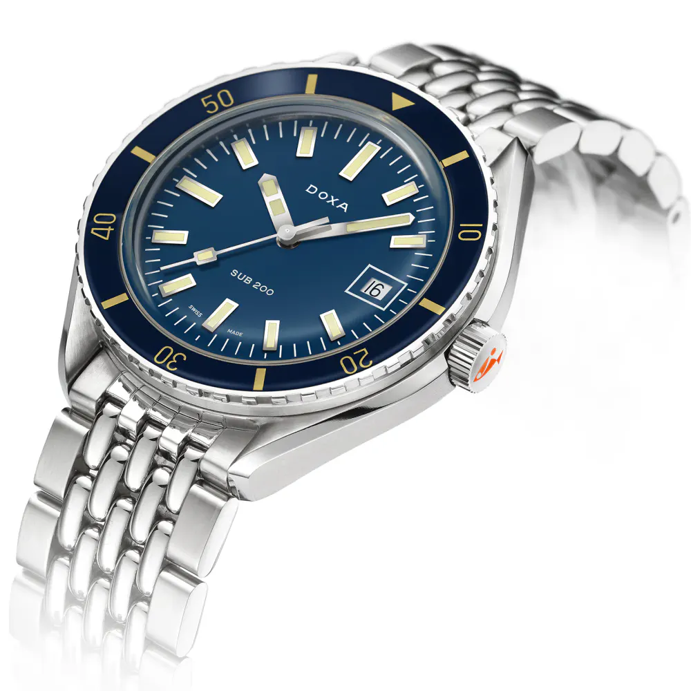 DOXA Sub 200 Caribbean 42mm Mens Watch in Blue, additional product view 2