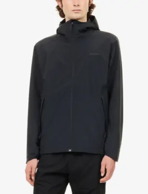 SALOMON Outscape 2L Logo-Patch Shell Jacket in DEEP BLACK, additional product view 3
