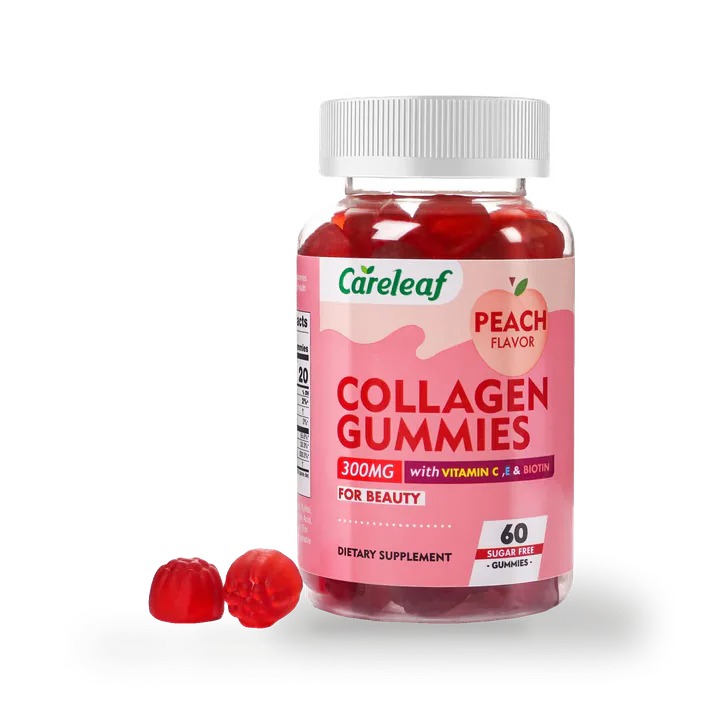 Сareleaf careleaf Sugar-Free Collagen Gummies Peach Flavour 60 Gummies