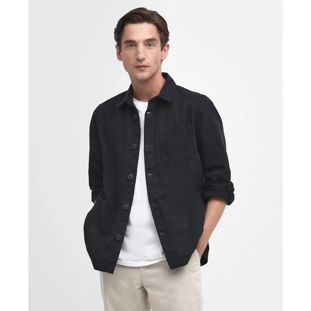 Barbour Mens Washed Cotton Long Sleeve Overshirt detail 2